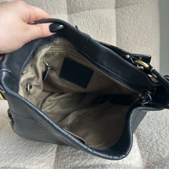 2007 Coach Carly Black and Gold Shoulder Bag - Picture 9 of 11